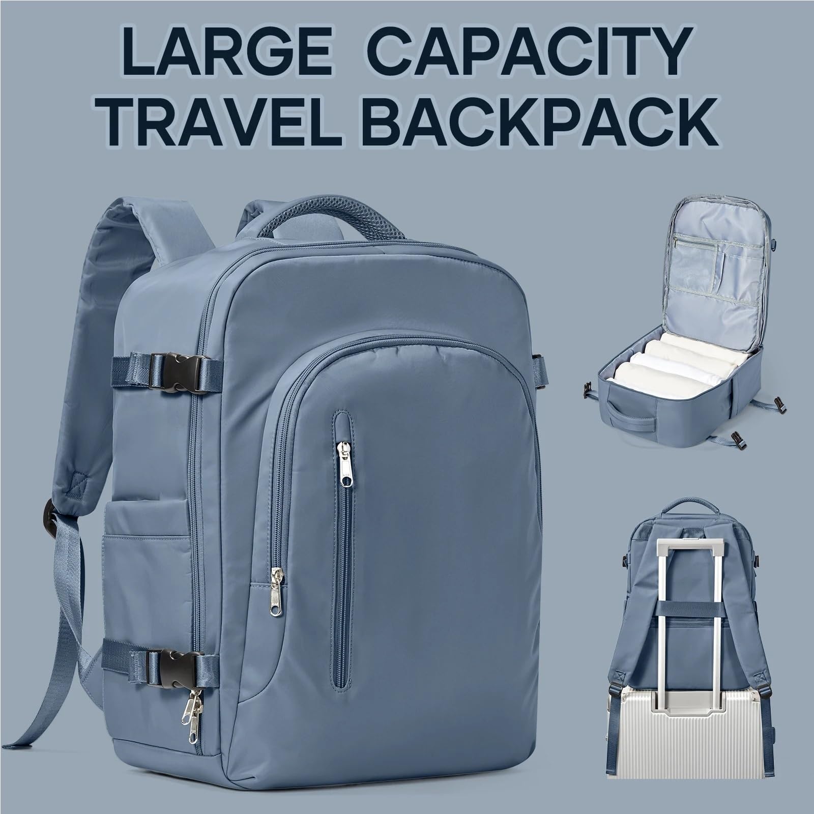 Kabinentasche, Laptoptasche, Reiserucksack für Damen, großes Fassungsvermögen, 45 x 36 x 20 cm, Rucksack für Herren, Kabinenrucksack