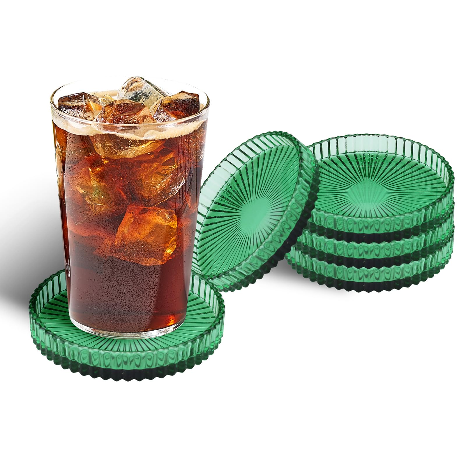 Dessous de verre verts en cristal décoratif de haute qualité pour un intérieur moderne