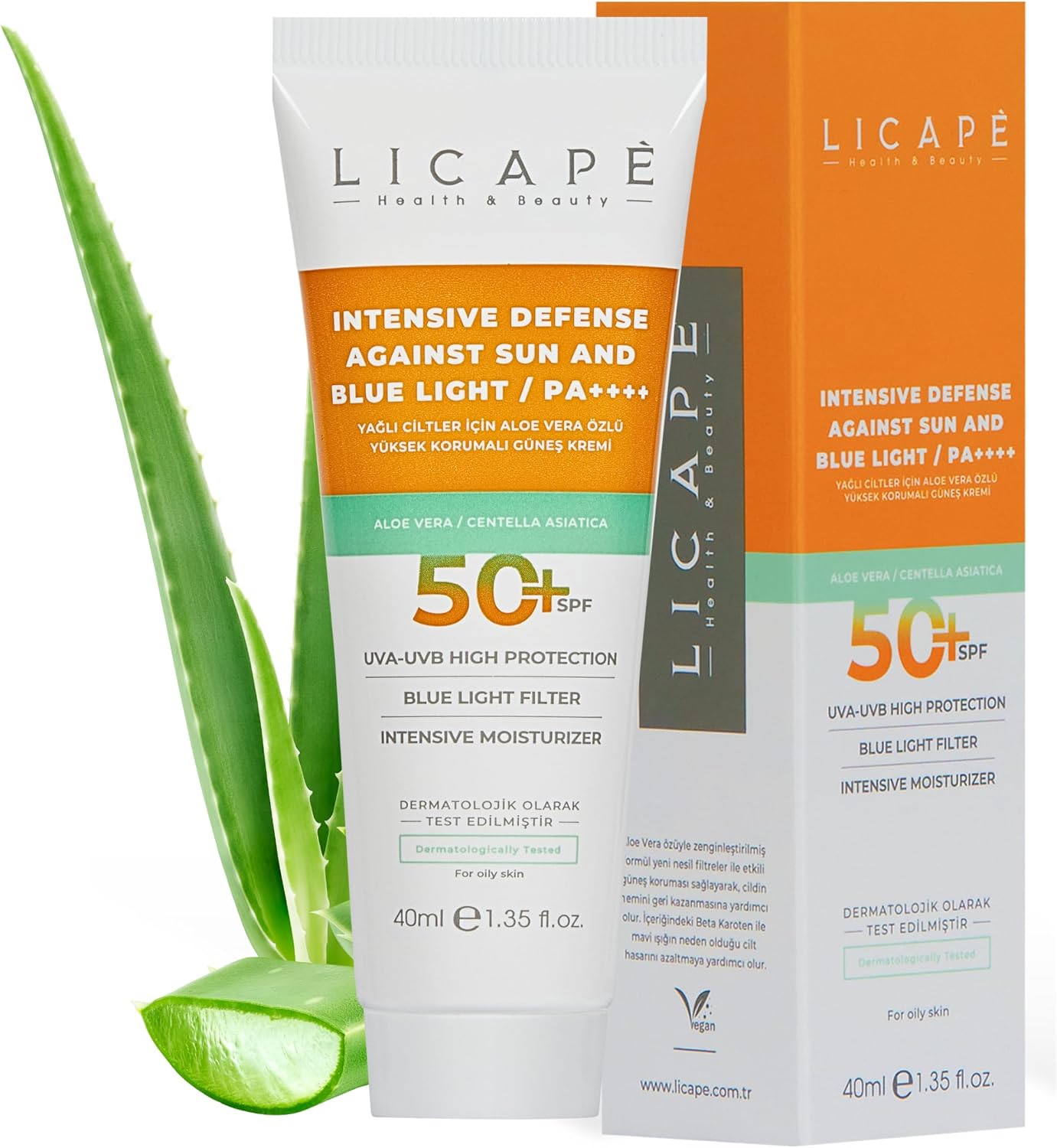 Licape Yağlı Ciltler İçin Aloe Vera Özlü Yüksek Korumalı Güneş Kremi 40ml