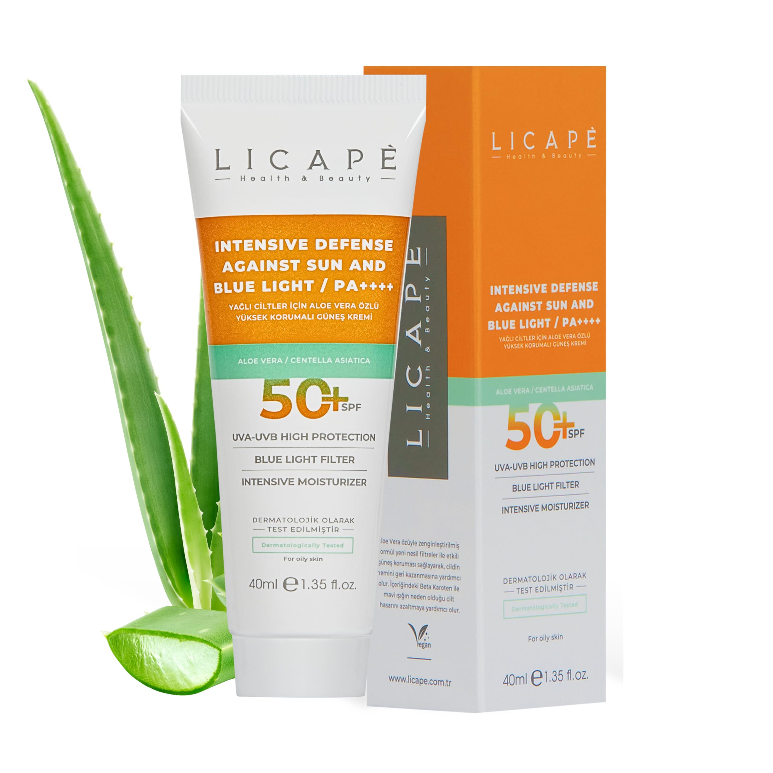 Licape Yağlı Ciltler İçin Aloe Vera Özlü Yüksek Korumalı Güneş Kremi 40ml