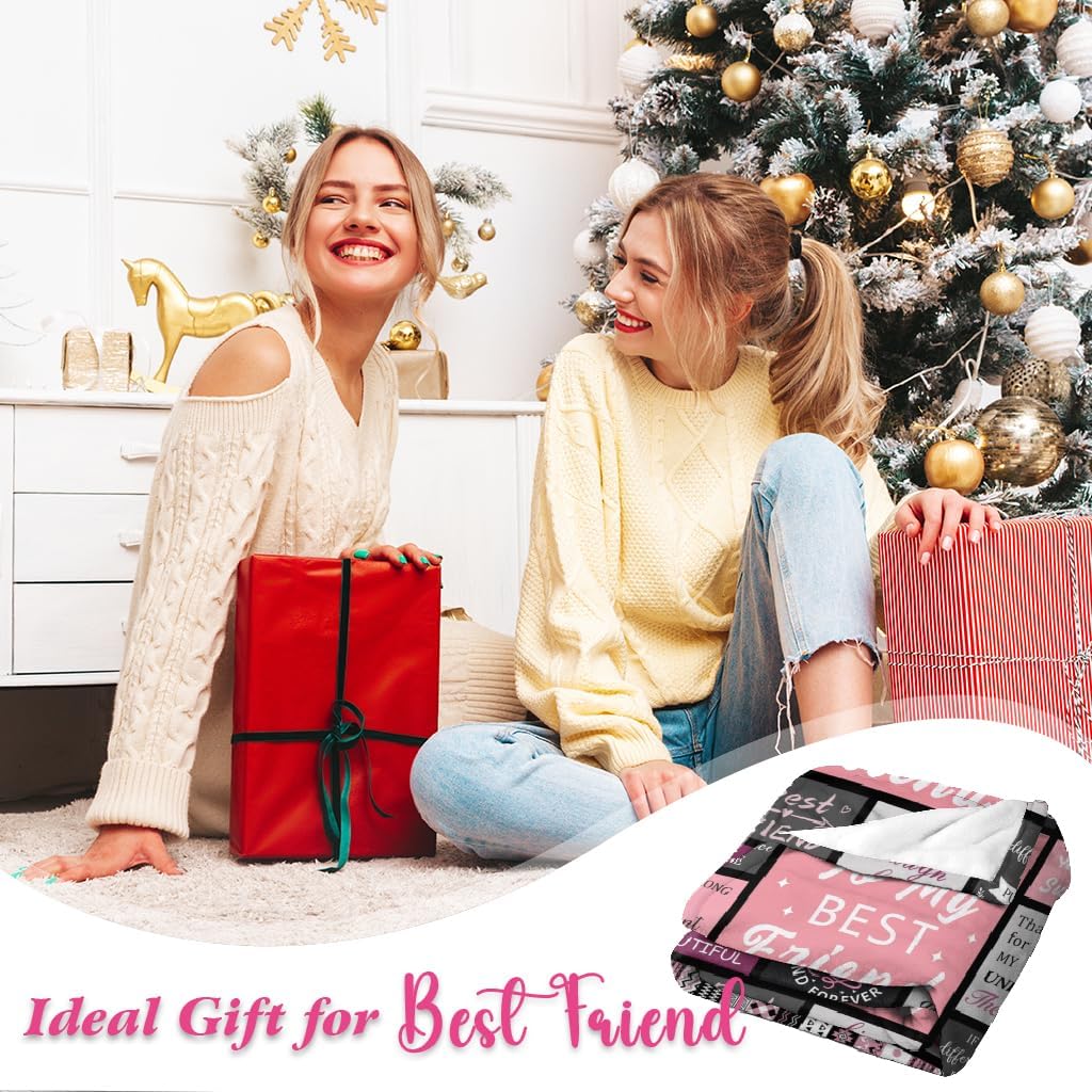 Best Friend Birthday Gifts for Women, Best Friend Blanket, Cozy Throw Blanket for Bestie, Friendship Gifts for Women BFF Soul Sister 60"x80"