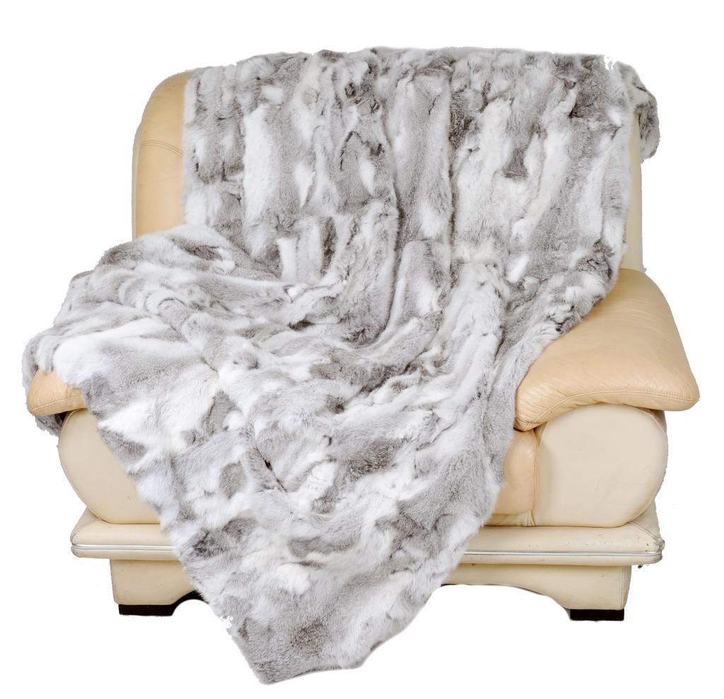 130x150cm Custom Made Natural Rabbit Real Fur Rugs and Carpets,Grey