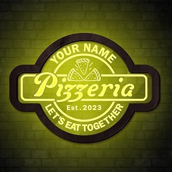 Neon Sign for Pizza Shop, Custom Pizzeria Decor, Restaurant LED Light, Kitchen Sign, Personalized Light
