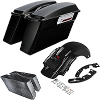Vista 27 de TCMT Alforjas duras + guardabarros trasero LED para Harley Touring Road King Electra Glide Street Glide Road Glide Ultra Classic 2009-2013