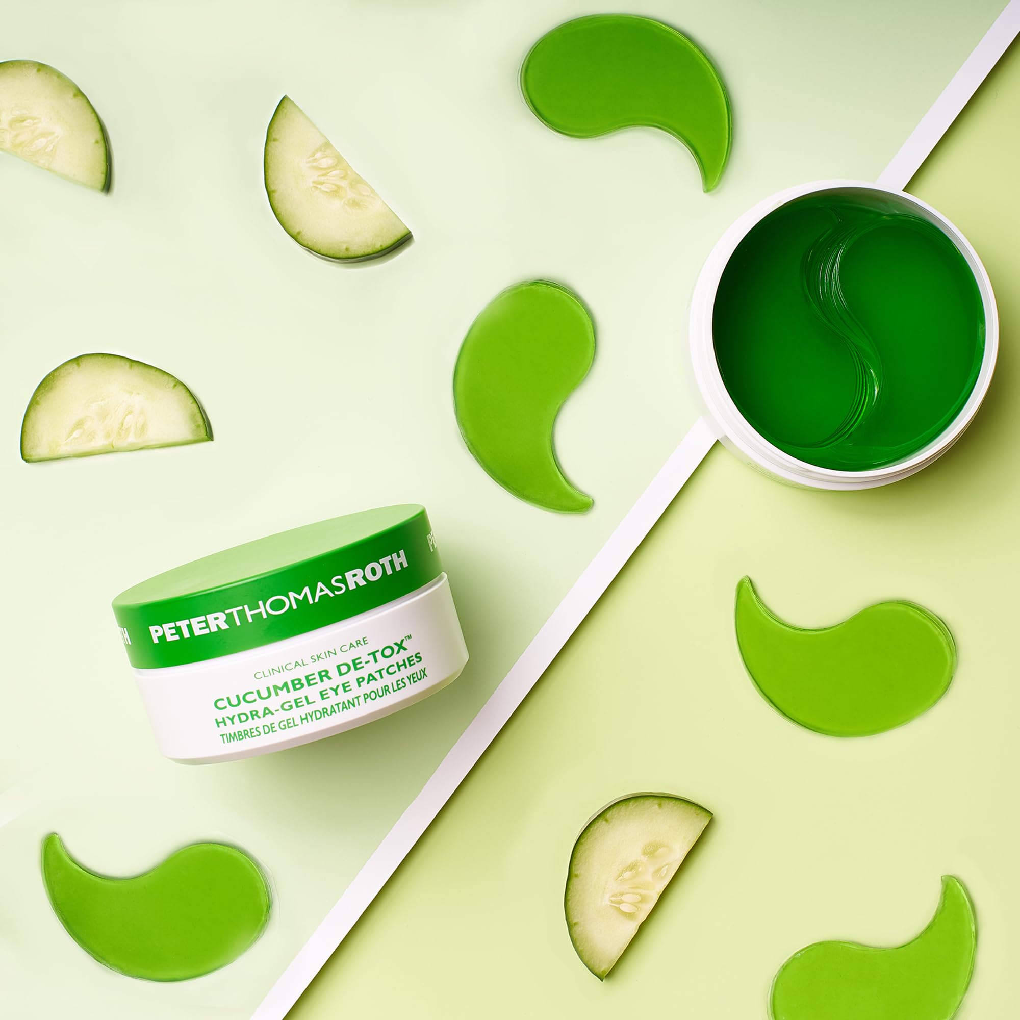 Peter Thomas Roth Cucumber De-Tox™ Hydra-Gel Eye Patches - 15 Paia | Patch Occhi Idratanti e Decongestionanti con Cetriolo, Camomilla e Acido Ialuronico | Per Occhiaie, Gonfiore e Linee Sottili
