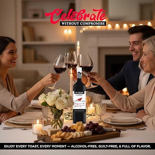 Miniatura 4 de ST. REGIS Cabernet Sauvignon sin Alc, 25.4 onzas líquidas (paquete de 1), bajo en calorías y azúcar, sabor rico afrutado y picante de viñedos del