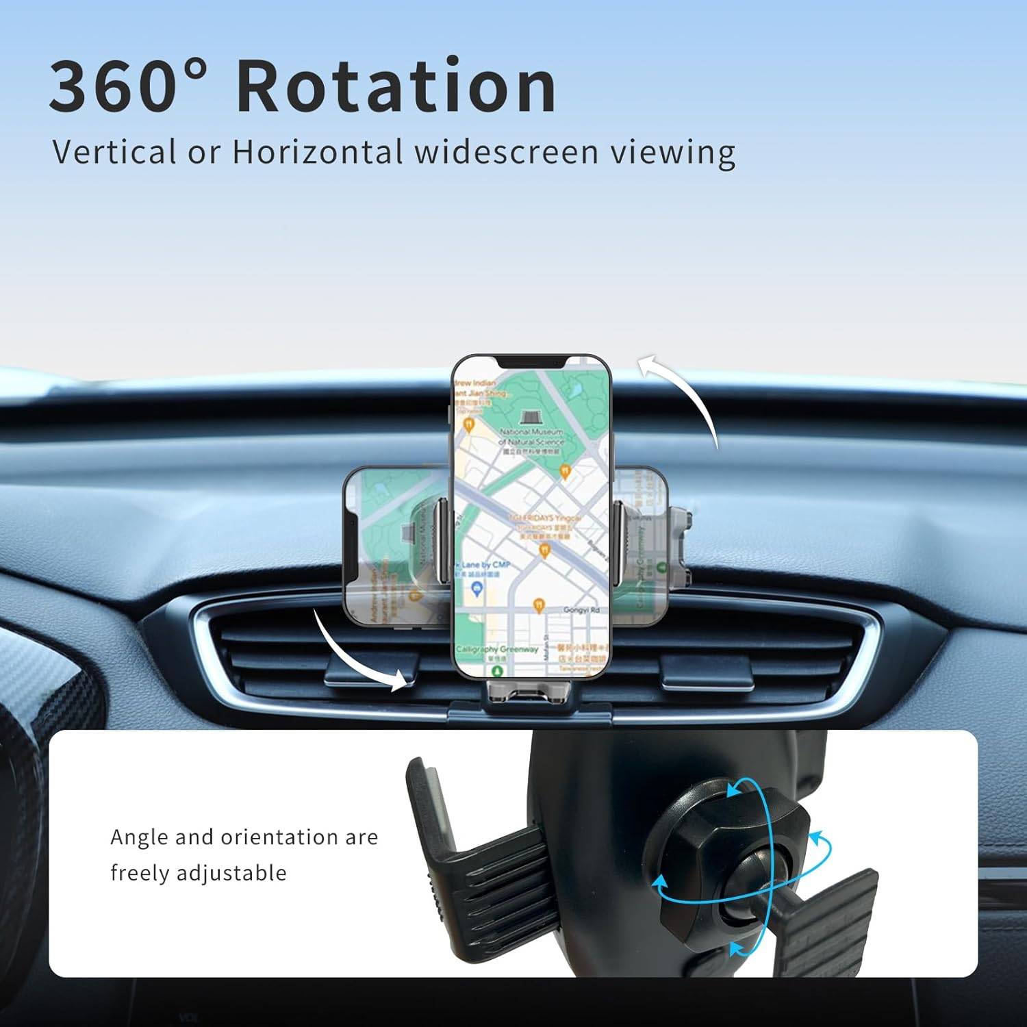 Car Phone Holder for Honda CRV CR-V 2017–2021,Vehicle-Specific Dashboard Mount, 360° Rotating Adjustable Phone Cradle,Stable Clip Design Cell Phone Holder,Honda CR-V Auto Accessories