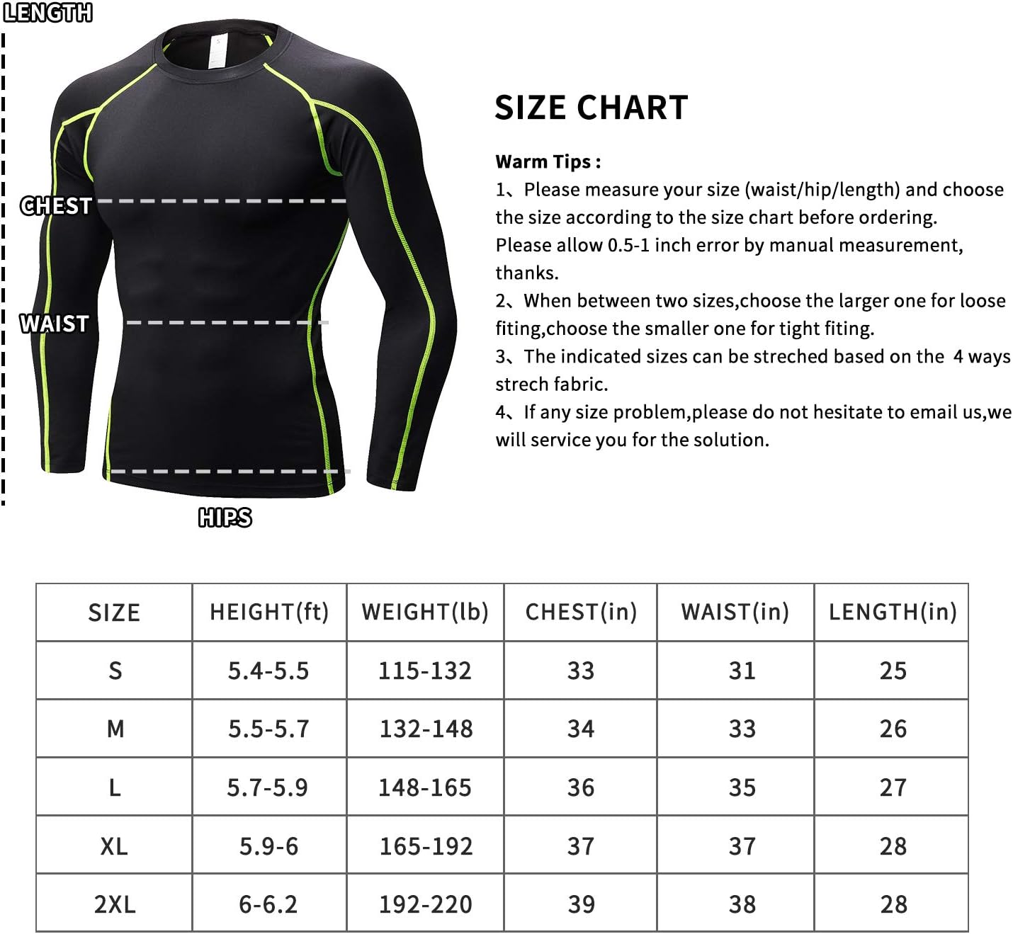 Men's Compression Shirts Long Sleeve, Base-Layer Quick Dry Workout T Shirts  Sports Running Tops Black : Amazon.com.au: Clothing, Shoes \u0026 Accessories