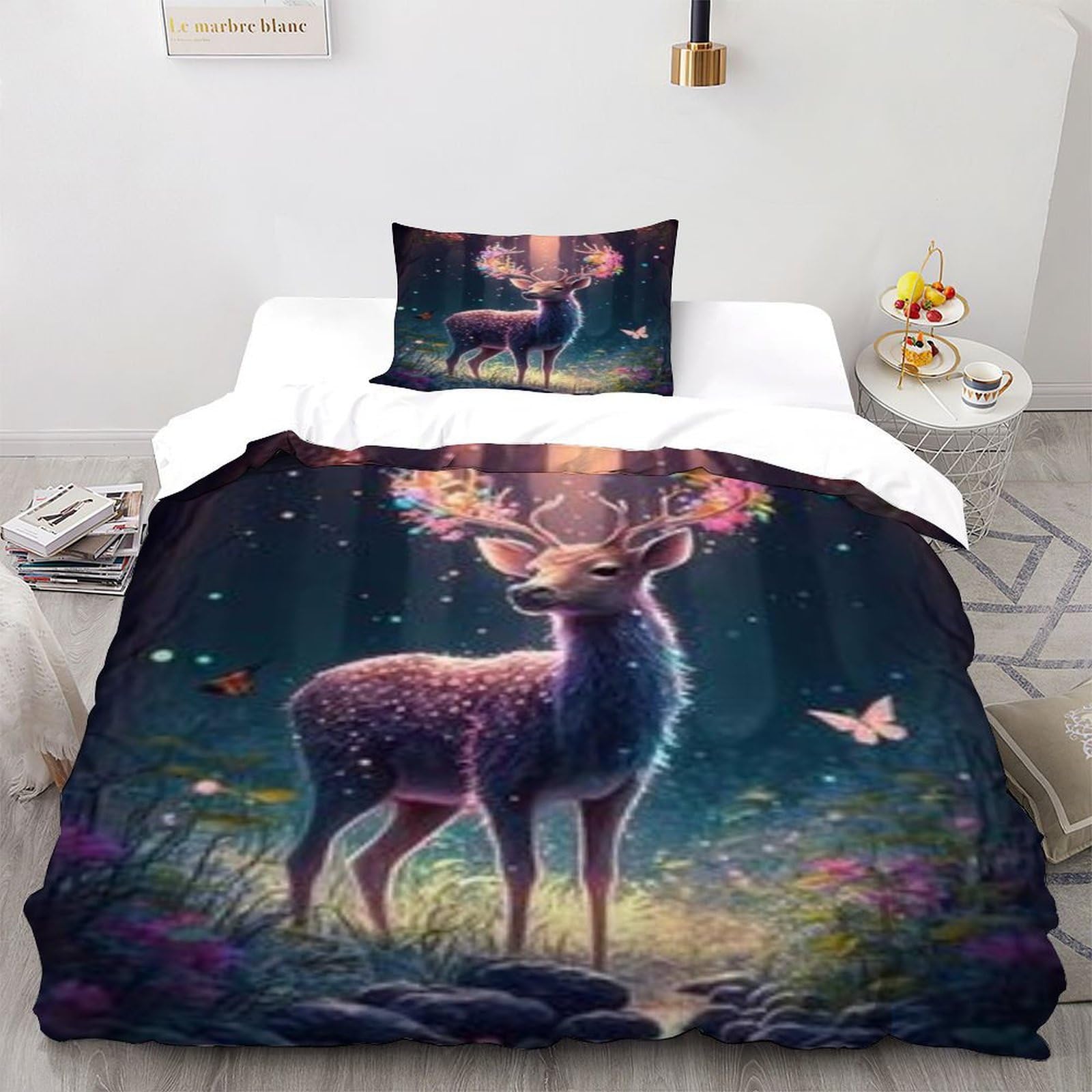 Housse de couette animaux de la jungle 135x200 cm avec taie d'oreiller