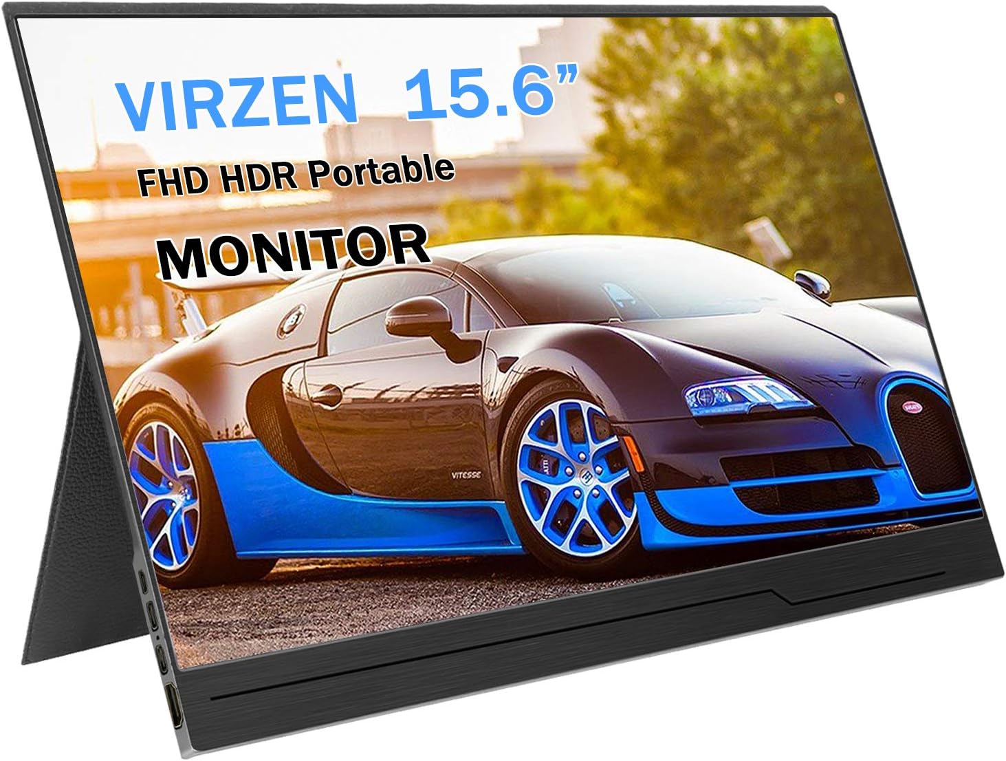 Portable Monitor Display 1920x1080 15.6-inch Super Thin IPS Gaming Monitor Screen USB-C for Laptop Computer Mac Phone HDMI Device,PS4 Xbox,Nintendo,Raspberry pi, Mac Mini,Mobile with Leather Case