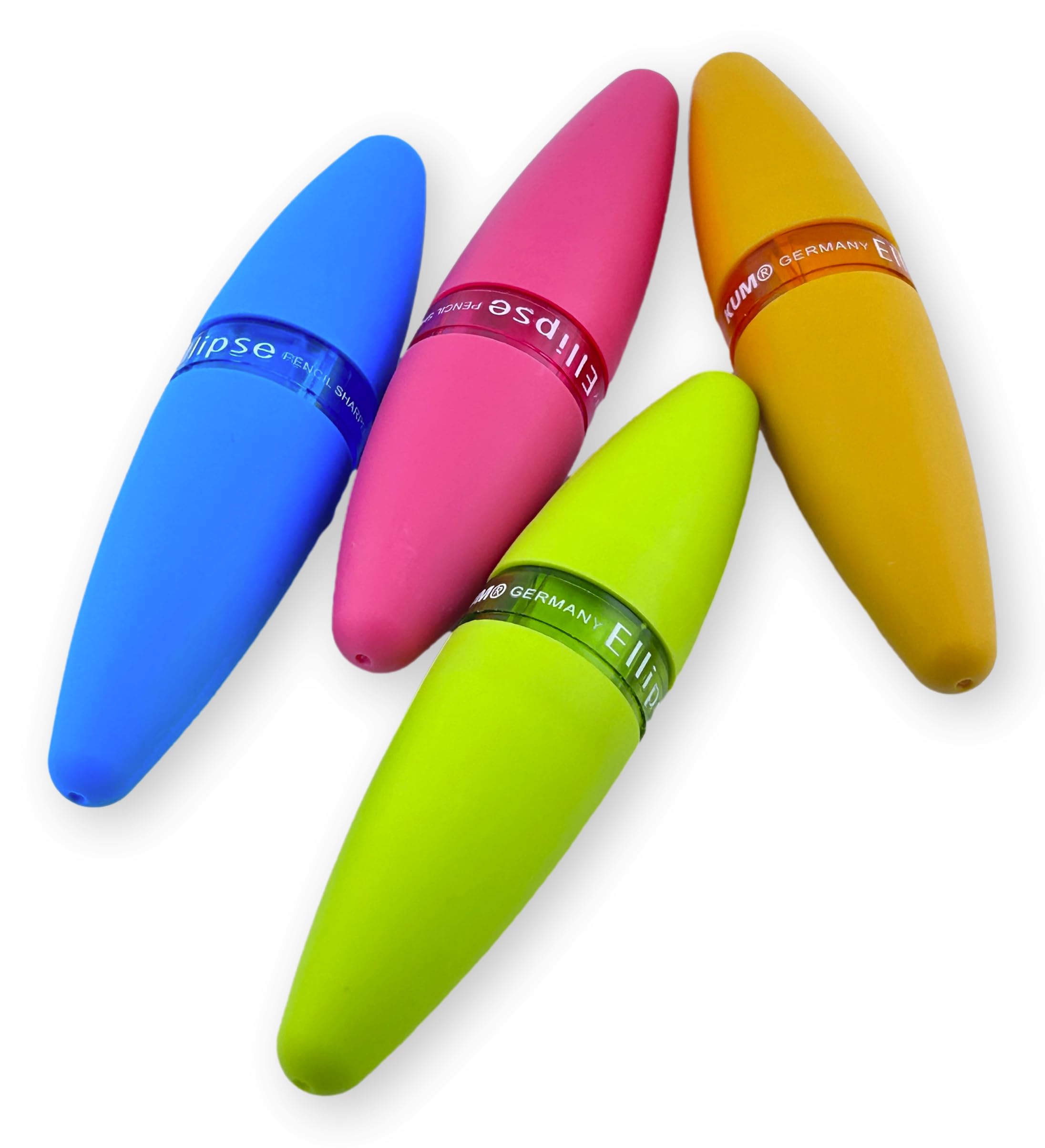 E100PD Ellipse Pop temperamatite monoforo, barattolo da 34 pezzi, lama interna in lega di magnesio, contenitore compatto, per matite colorate e in grafite, design ergonomico