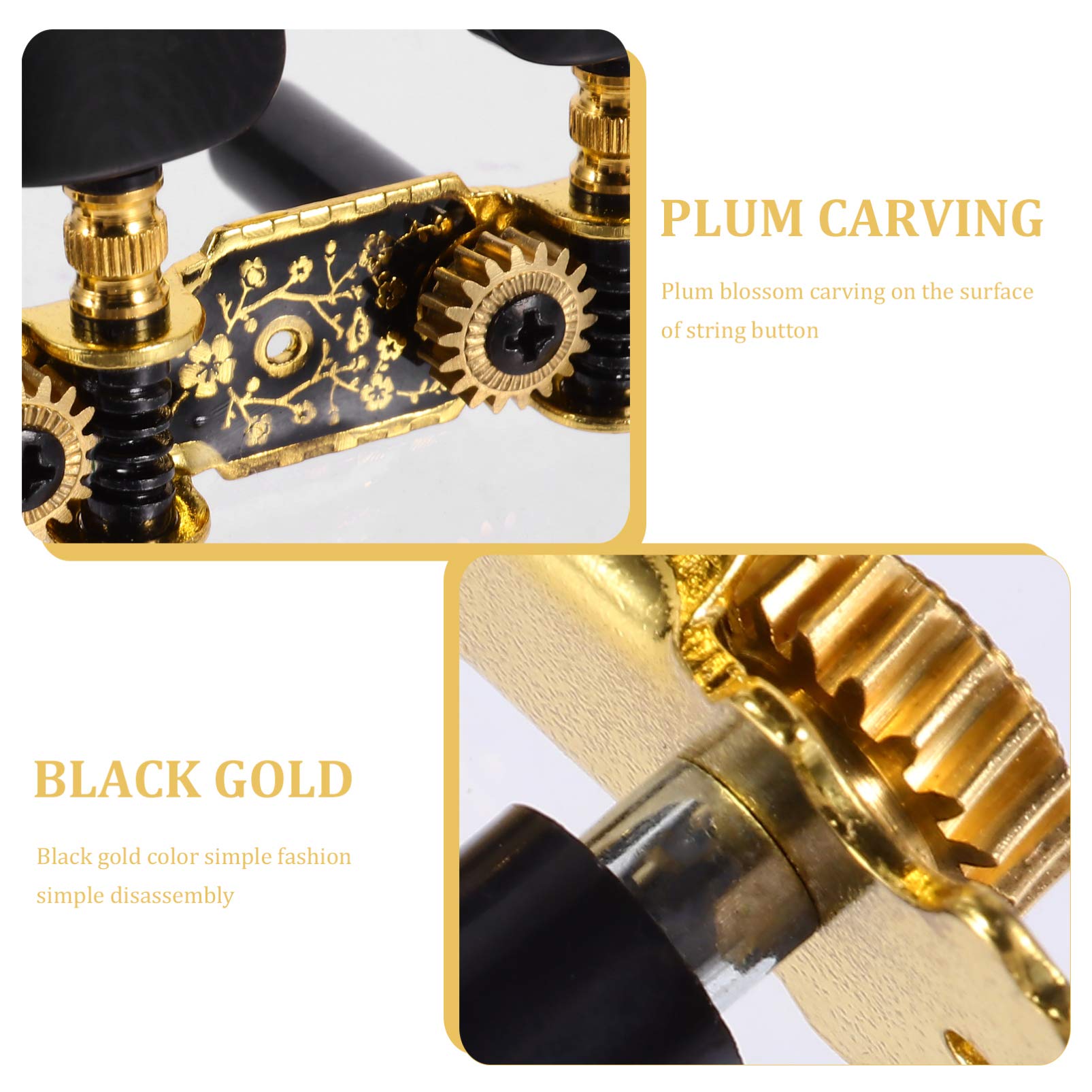 ifundom 2paare Klassische Gitarren-stimmmechaniken Einstellbare Tuning-pegs Langlebige Gitarren-tuner Mit Retro-muster Für Akustische Gitarre
