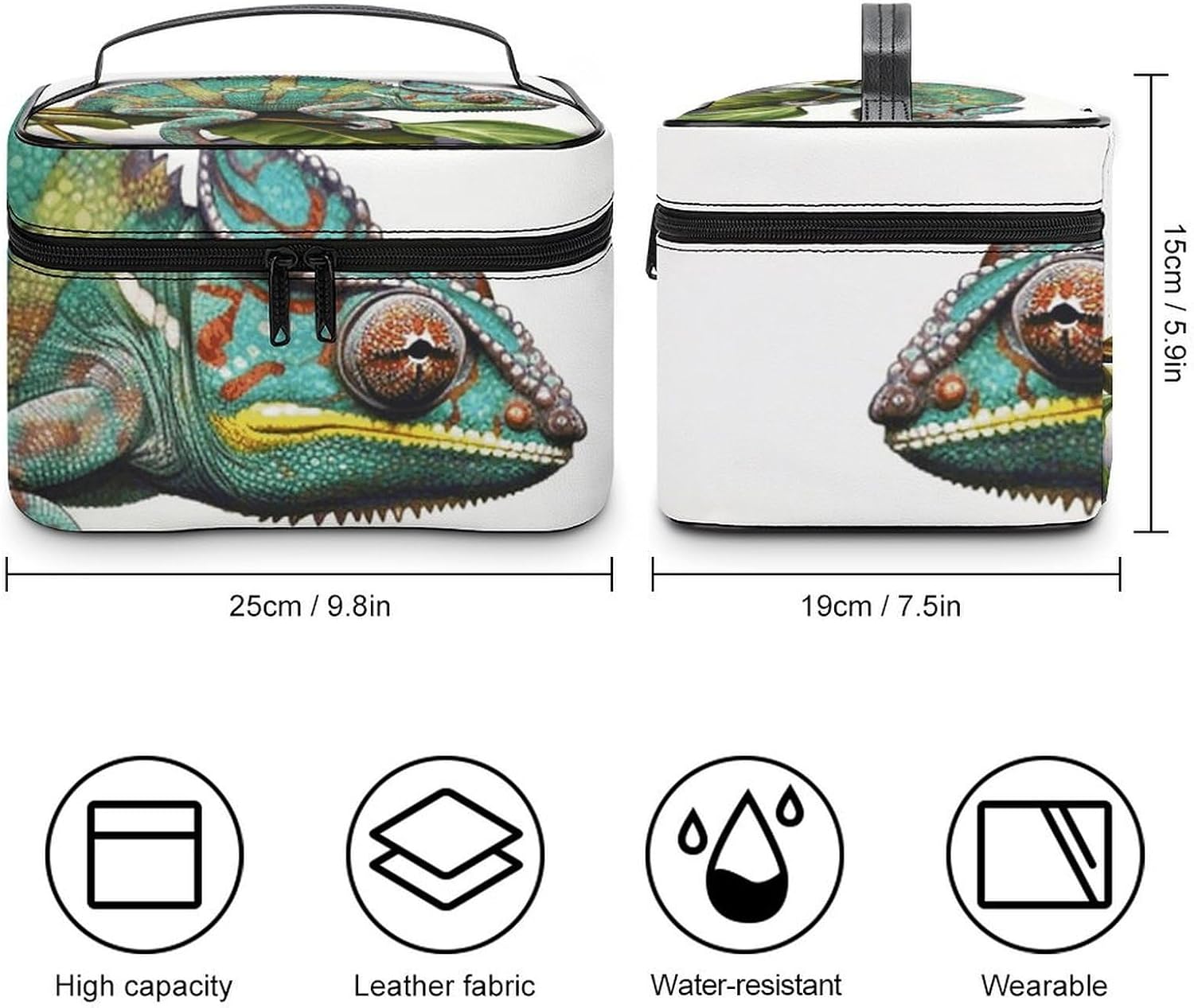 Travel Makeup Bag Portable Large Cosmetic Bag with Handle And Compartment image 2