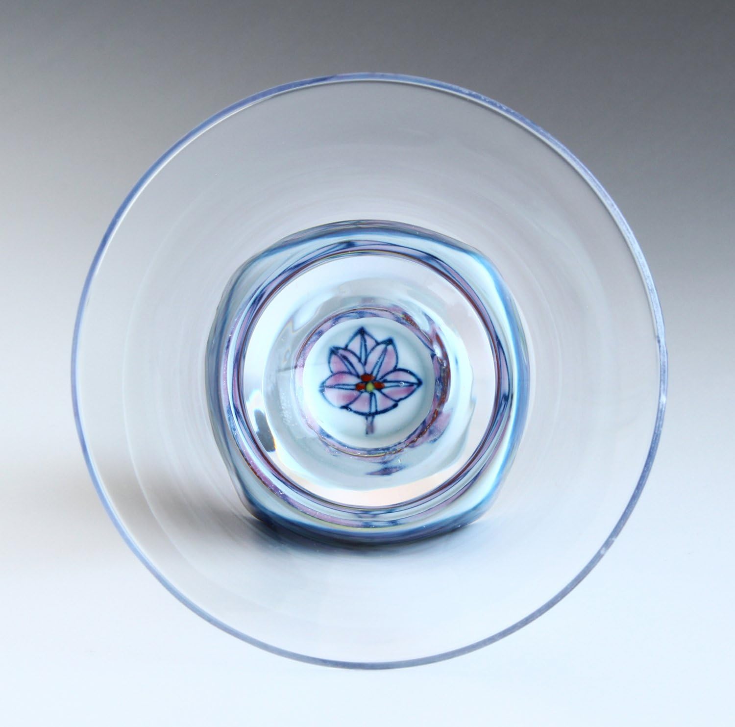 Arita Ware HK-04-8 SAKE GLASS Roman Glass, Square Angle, Gono Iron Sen Arabesque