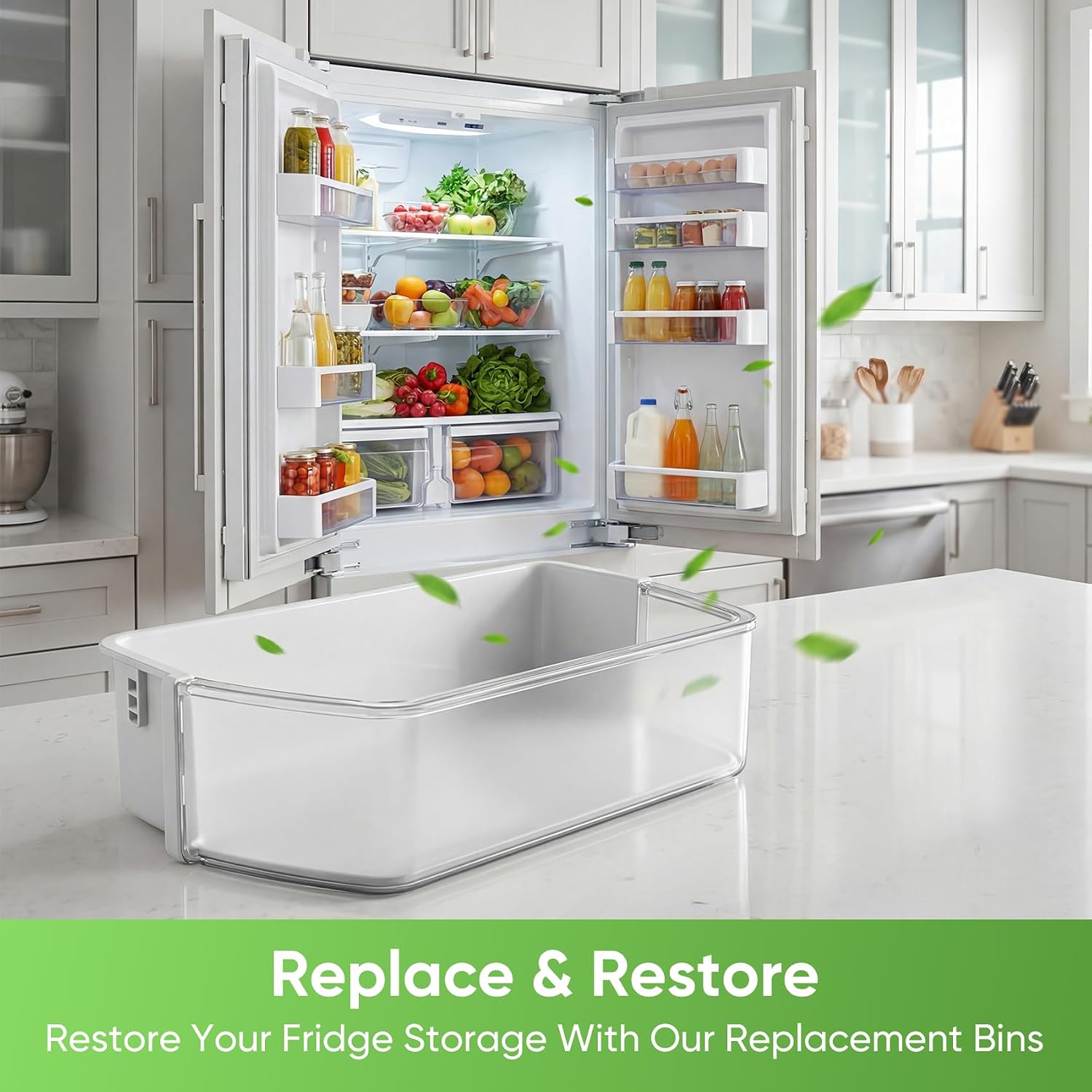 LMXC23746D Refrigerator Door Shelf Bin Basket (Right) Fit for L-G LFX25991ST LFX31925SB LFX31925ST LFX31925SW LFXC24726S LFXS30726S LFXS32726S LFCS31626S LFX31935ST LFXC24726D LMXS30786S LMXS30746S