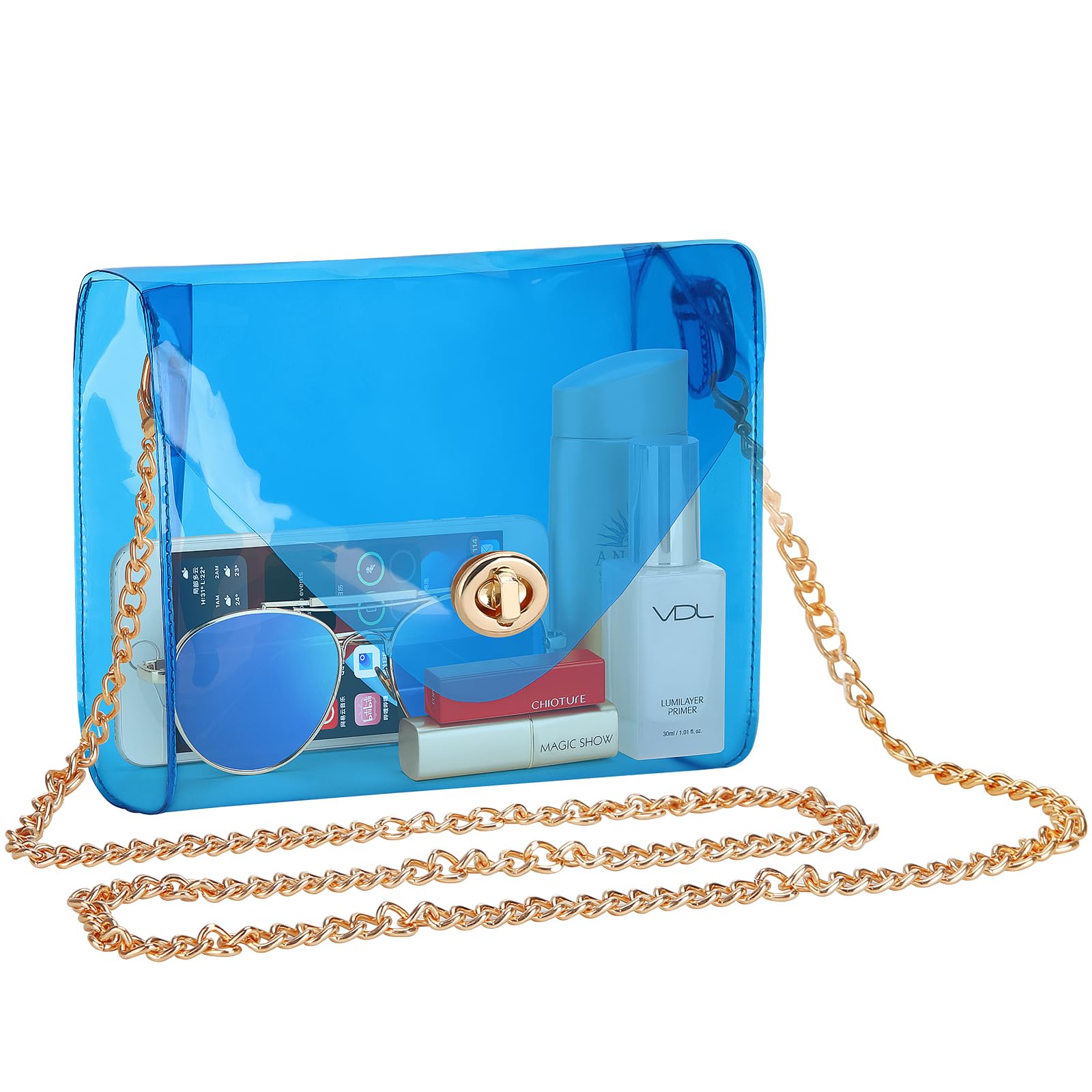 HAOGUAGUA Clear Purse for Women, Clear Bag Stadium Approved, See Through Clear Handbag for Concerts Sports Events