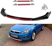 Vista 42 de Xotic Tech alerón de protección para parachoques delantero, negro con rojo, kit con barra de acoplamiento ajustable de 8-11 pulgadas