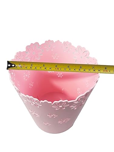 Miniatura 6 de VIUJUH Basurero de plástico con forma de flor hueca sin tapa y sin tapa