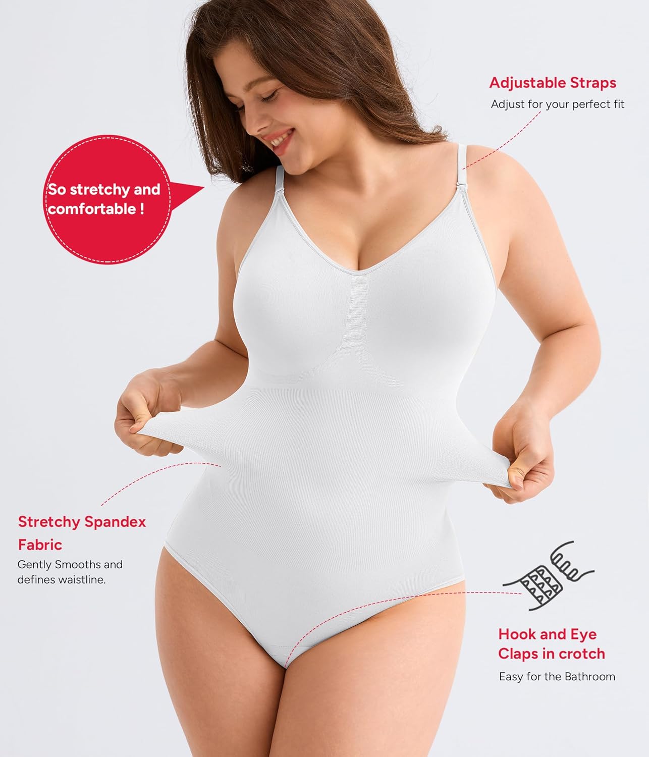 Nebility Shapewear for Women Tummy Control Shapewear Bodysuits Seamless Body Shaper Waist Trainer Body Suit - Image 4