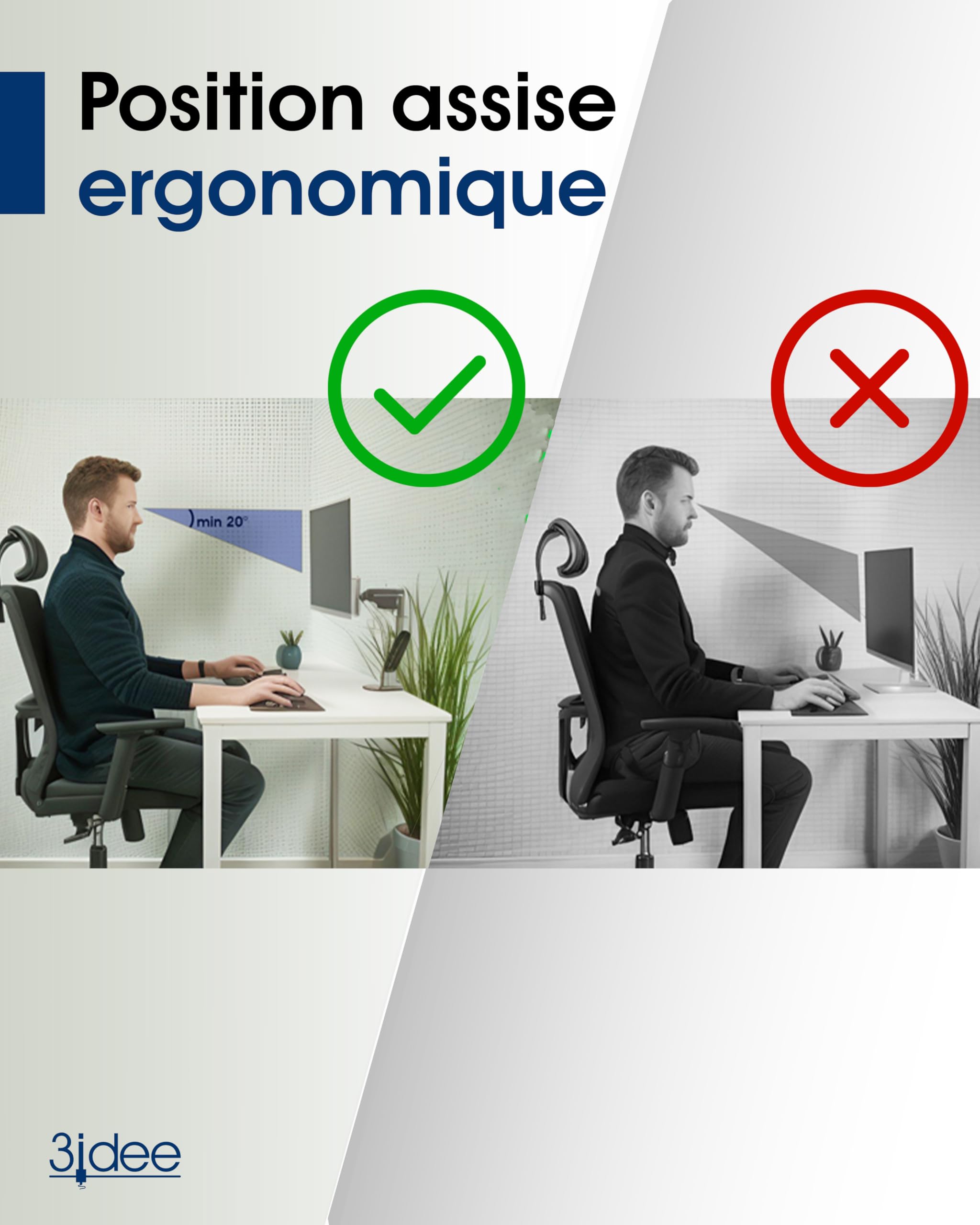 3IDEE Adaptateur VESA Compatible avec Moniteur Samsung (C27HG70, C27UG70, C27UG70QQ, C27UG70QQU, C32HG70 & Plus) - Support VESA 75x75 mm - Support ecran VESA pour Les écrans sans Connexion VESA