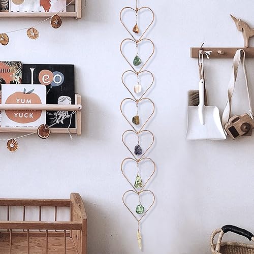Miniatura 5 de Decoración de pared con piedras preciosas de cristal crudo 7 chakras para colgar en la pared adornos decorativos colgantes para meditación adornos