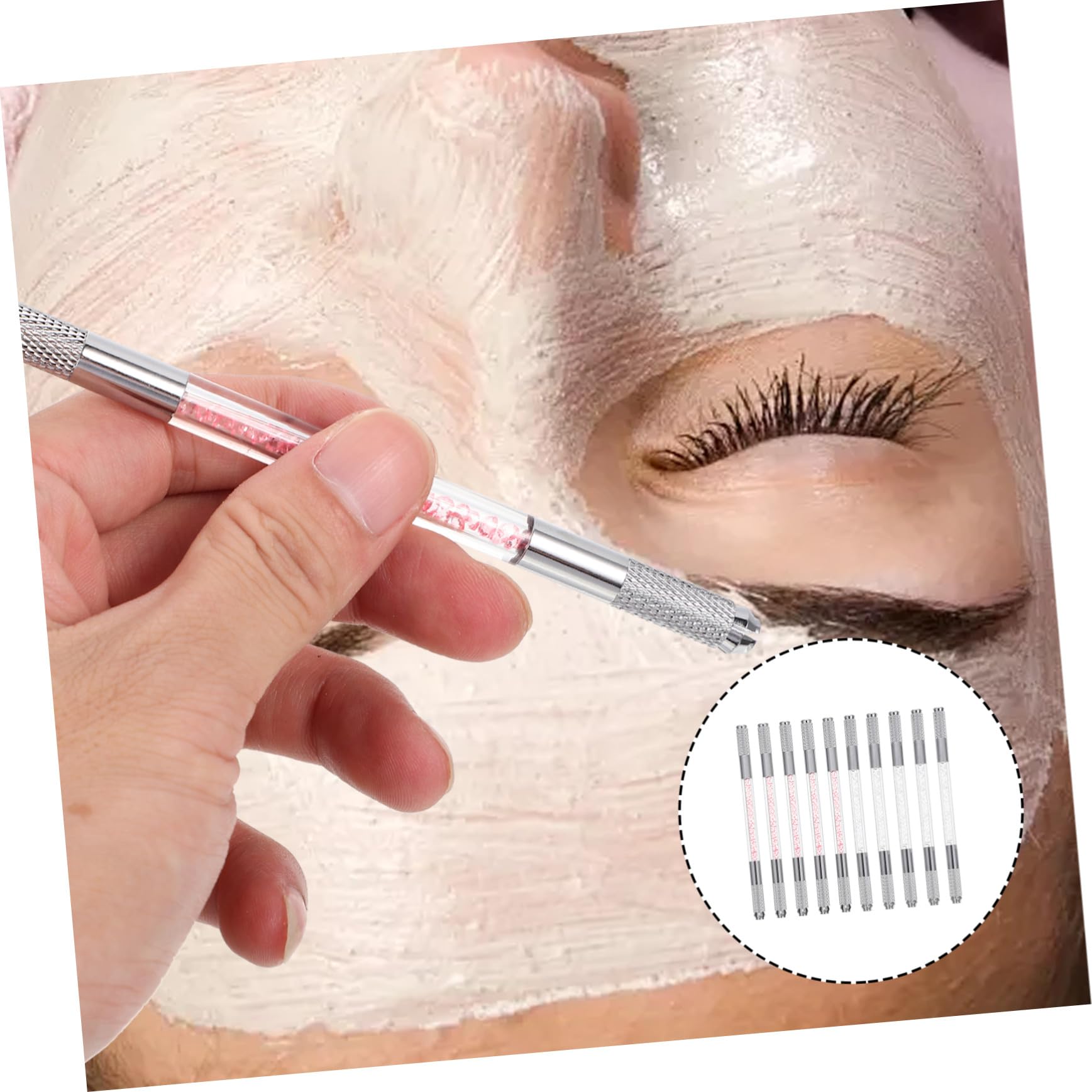 Penna Microblading Sopracciglia Doppia Punta Abs 10 Pezzi | Aspetto Elegante, Effetto Naturale, per Tatuaggio Sopracciglia, Adatta a Principianti ed Esperti