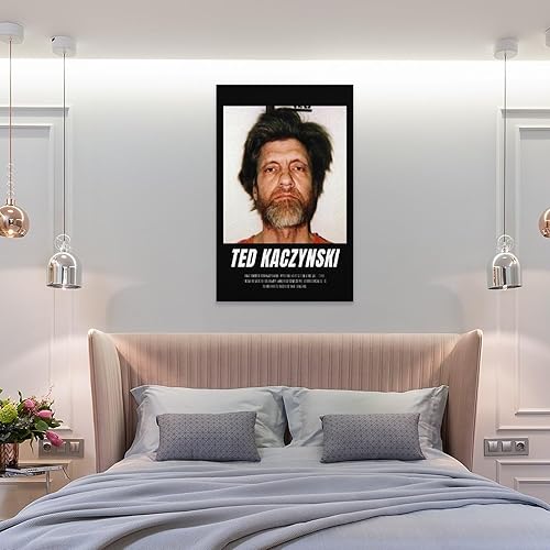 Miniatura 8 de MOJDI Póster de perfil terrorista Ted Kaczynski (7) pintura en lienzo póster de arte de pared para dormitorio, sala de estar, decoración de 24 x 36