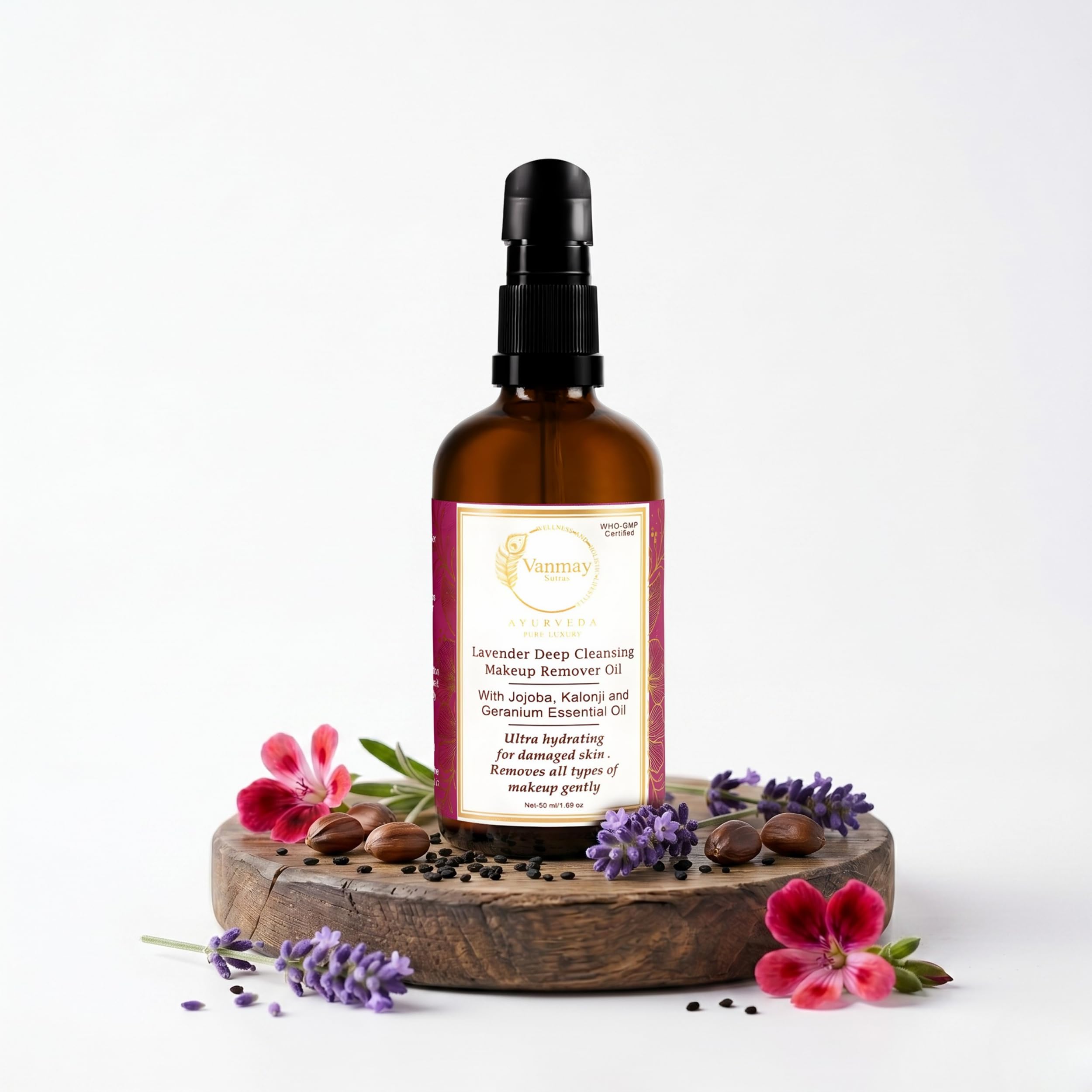 Vanmay Sutras Lavender Deep Cleansing Makeup Remover Oil| Ultra Hydrating For Damaged Skin| Removes All Types Of Makeup Gently|50 Ml-picture-10