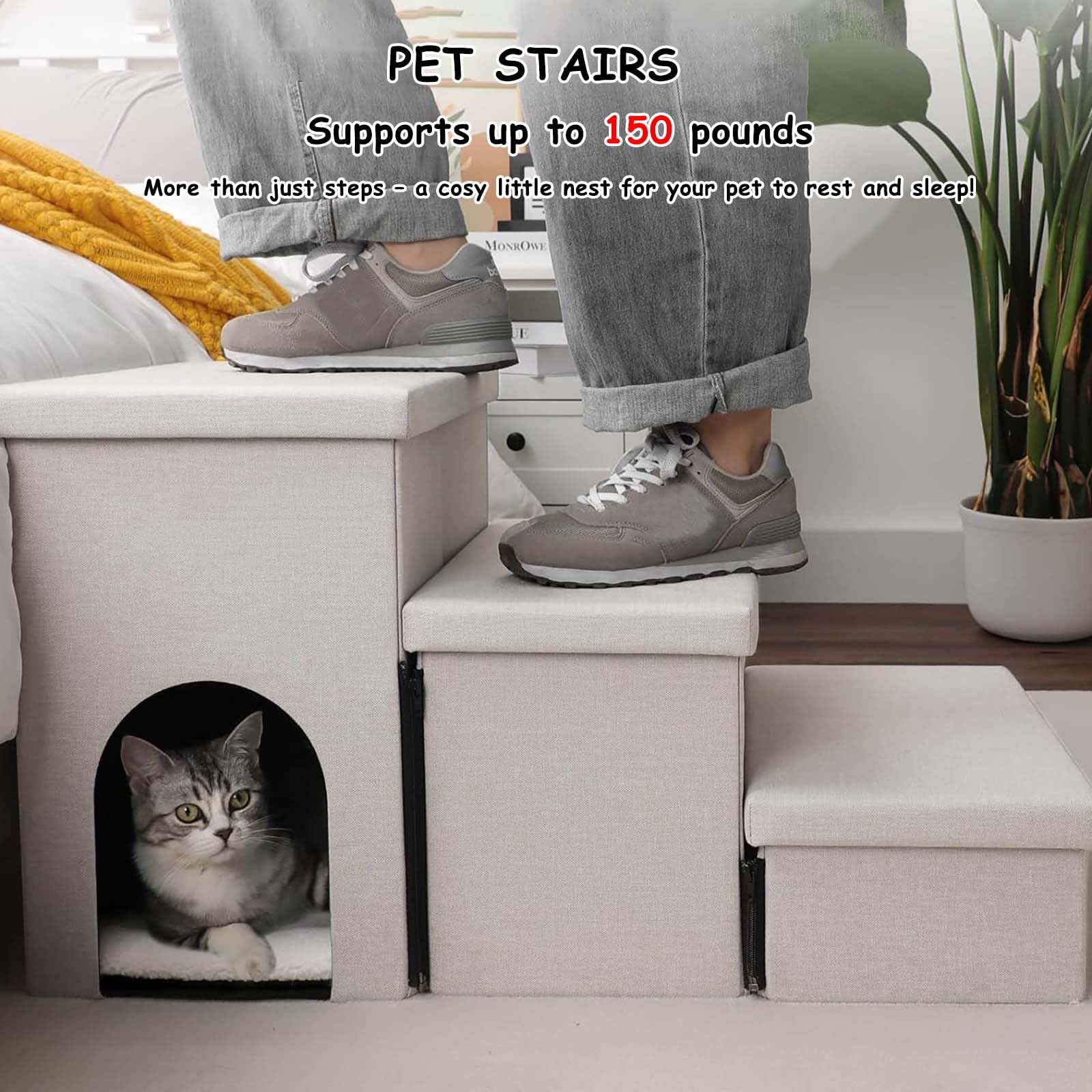 Generico Rampa per Animali Domestici, Pieghevole 3 in 1