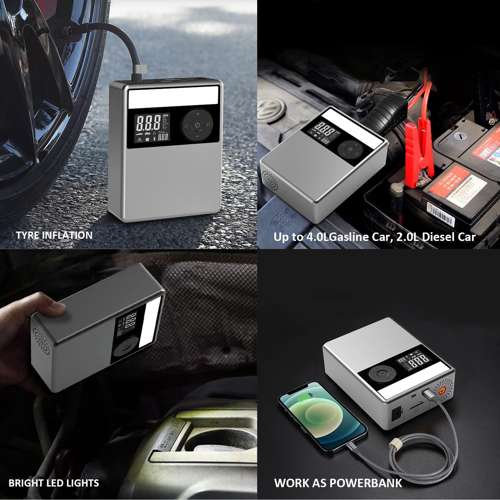 Arrancadores de salto 24000 mAh con compresor Aair