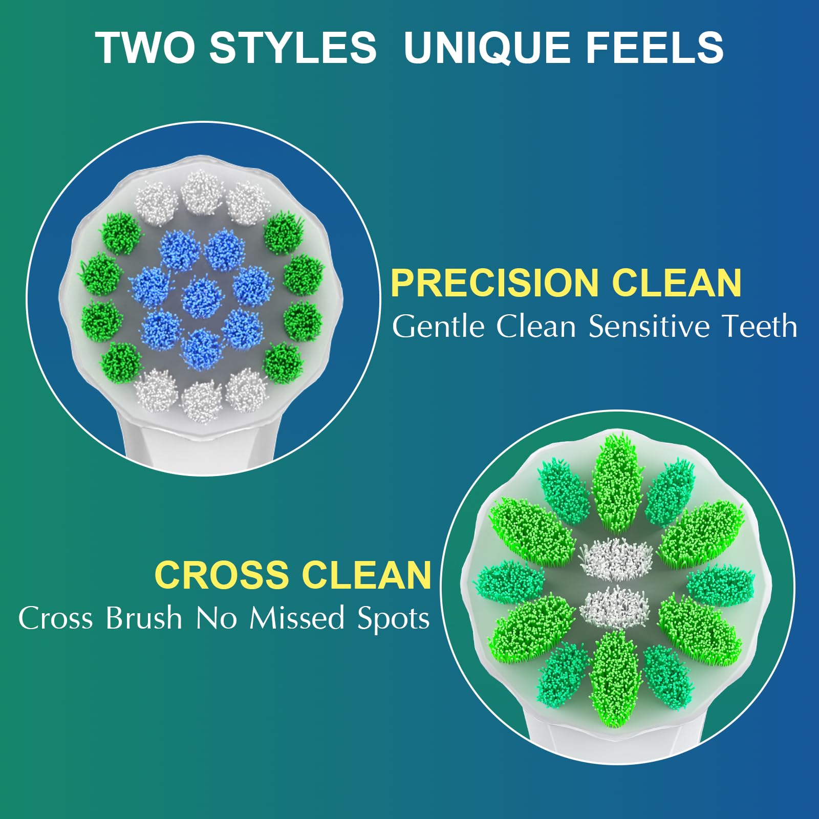 Cabezales de repuesto compatibles con Oral B Braun Pro 1000/500/Genius x cabezales de cepillo de dientes eléctricos, repuestos de precisión para cuidado sensible, 8 cabezales de cepillo compatibles