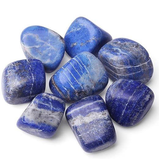 Lapis Lazuli Tumbled Polished Natural Healing Crystals Stones Bulk Stones Crystal for Energy Reiki Tumbling Cabbing Balancing Decoration Gemstones Crystal Healing Meditation Therapy Gift