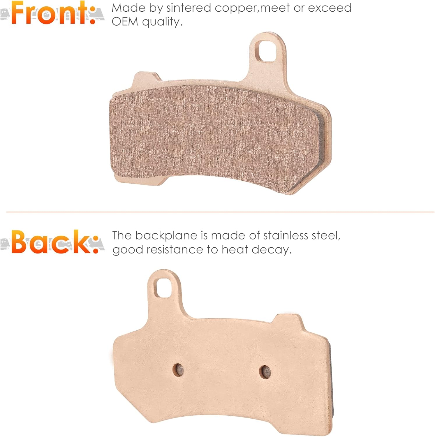 Front & Rear Brake Pads Sintered for Harley Davidson FLHR Road King FLHX Street Glide,08-20 FLHTCU Ultra Classic Electra Glide VRSCDX Night Rod, Road Glide FLTRX Limited FLHXS Street Glide Special