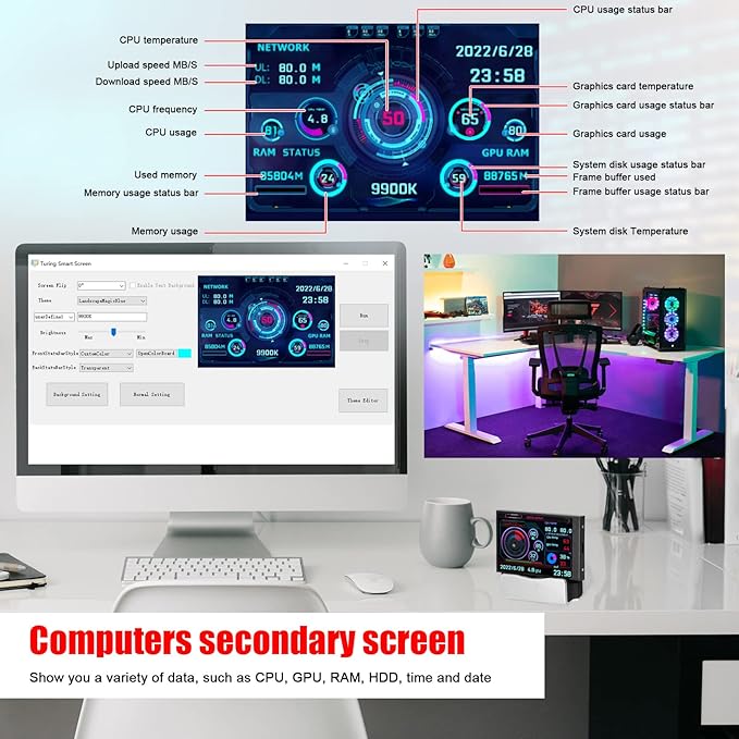 Monitor Mini USB-C IPS para Monitoreo de Equipos Electrónicos miniatura 7