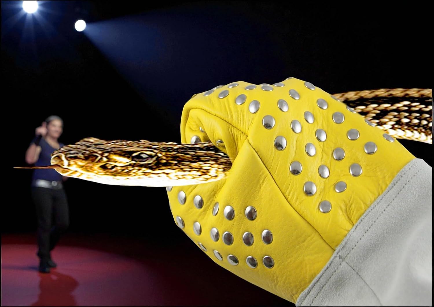 NEW MARK Heavy Duty Animal Handling Leather Gloves Bite Proof for Dog, Reptile Snakes 21"