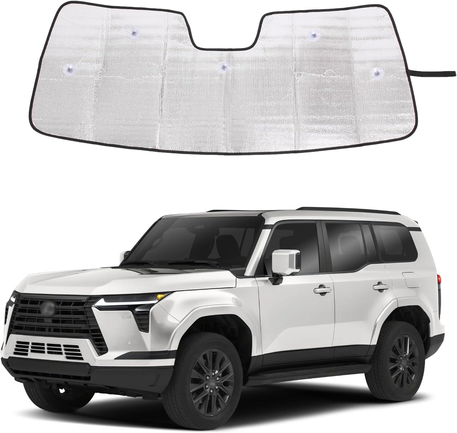 Car Windshield Sun Shade Fit Compatible with Le-xus GX 550 2024-2025 Windshield Sunscreen Heat Shield Front Windshield Sun Shade Folding Sunshade UV Protection (US Flag)