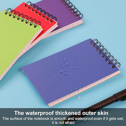 Miniatura 4 de Utron 8 cuadernos en espiral, cuaderno de bolsillo de doble bucle de 3 x 5, mini cuadernos estilo oficina, bloc de notas pequeño de bolsillo