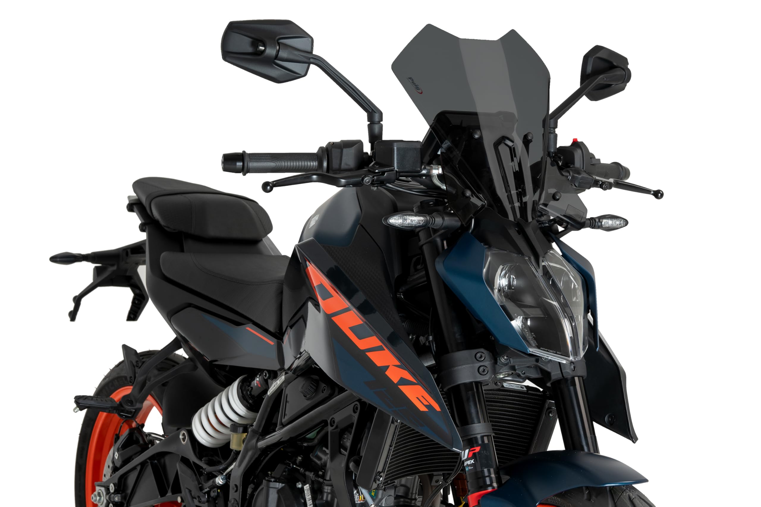 Puig 21998F New Generation Touring Windshield – Aerodynamic Protection and Sporty Design for KTM 125 DUKE and KTM 390 DUKE 2024-2025, Dark Smoked