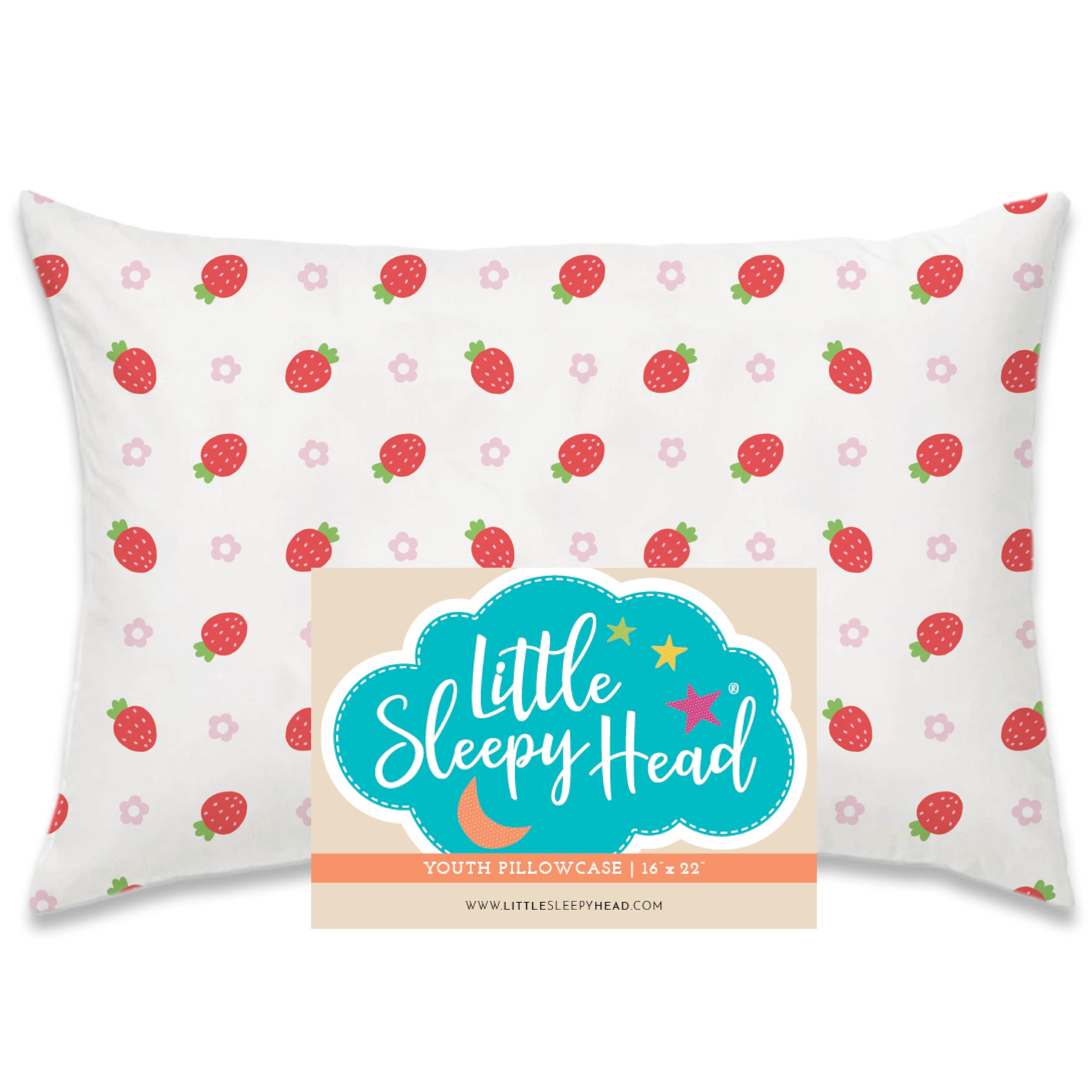 Little Sleepy Head Youth Pillow Case - 100% Made Cotton & Hypoallergenic Pillow Case - Snug Fit Envelope Pillowcase Enclosure - Youth Pillow 16x22