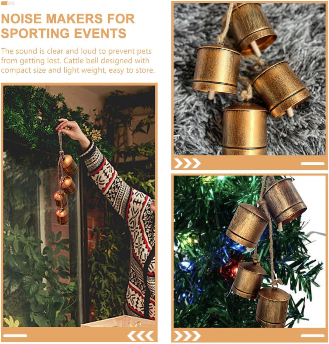 Xmas Vintage Metal Hanging Craft Bells for Cattle and Pets
