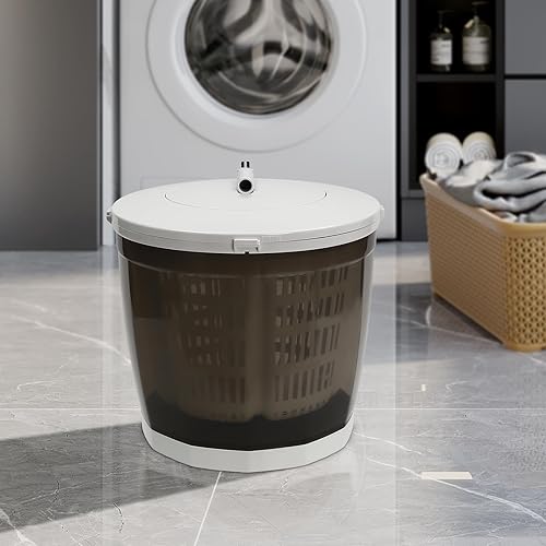 Miniatura 2 de Mini lavadora portátil 2 en 1 manual no eléctrica, secadora de ropa, lavadora compacta para viajes al aire libre (gris)