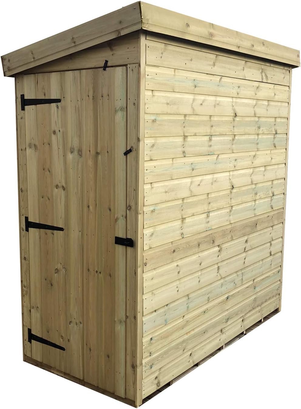 iLikeSheds Installed 3 x 4 Windowless Pressure Treated Tongue And Groove Pent Shed (door Panel Sloping Left To Right)