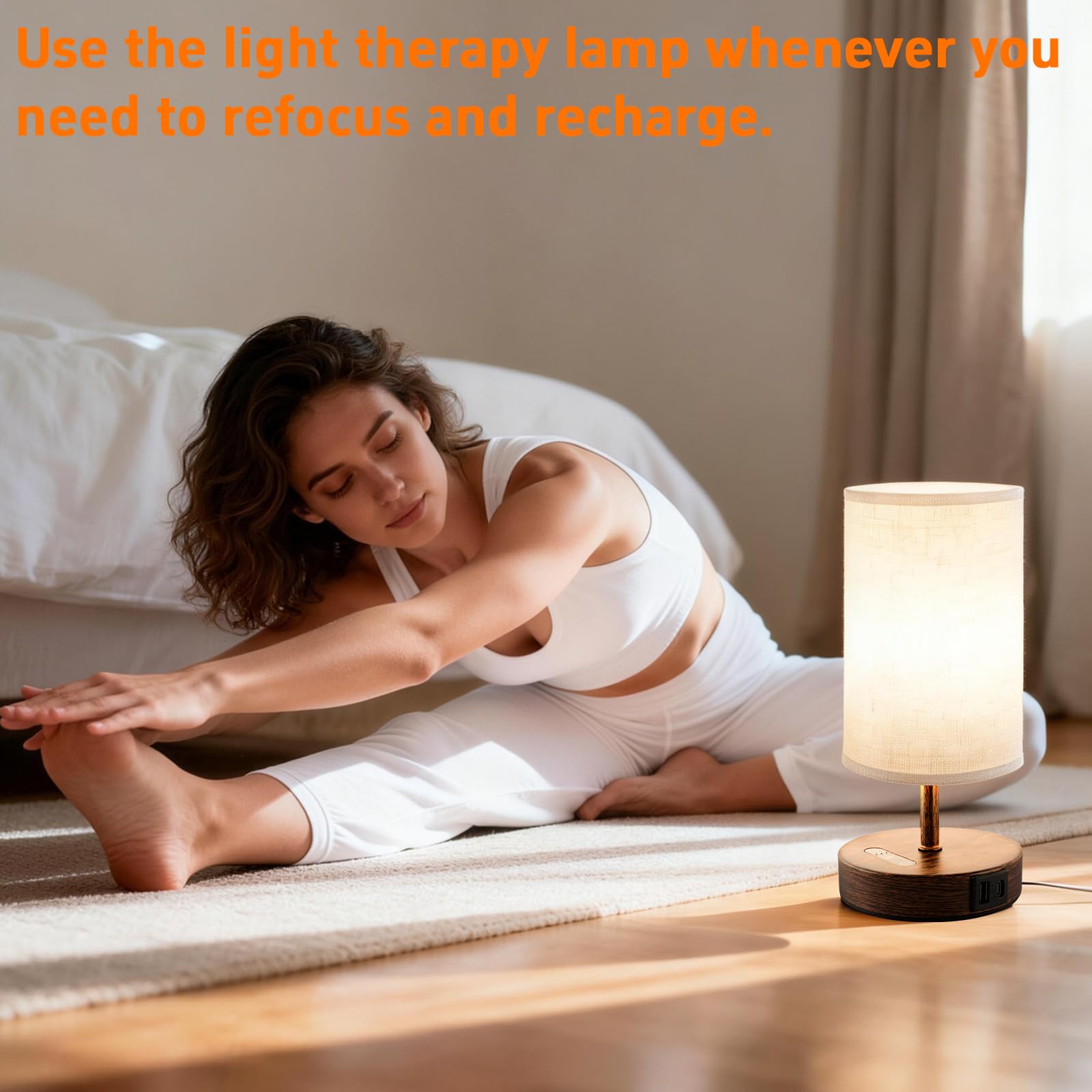 Lampe de luminothérapie, lampe de thérapie à lumière naturelle 10 000 lux avec télécommande, lampe solaire, 3 températures de couleur et minuterie, contrôle tactile, lampe de lumière du jour