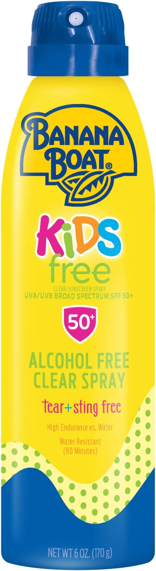 Banana Boat Sunscreen Kids Ultra Mist Tear-Free Sting Free Broad Spectrum Sun Care Sunscreen Spray - SPF 50, 6 Ounce