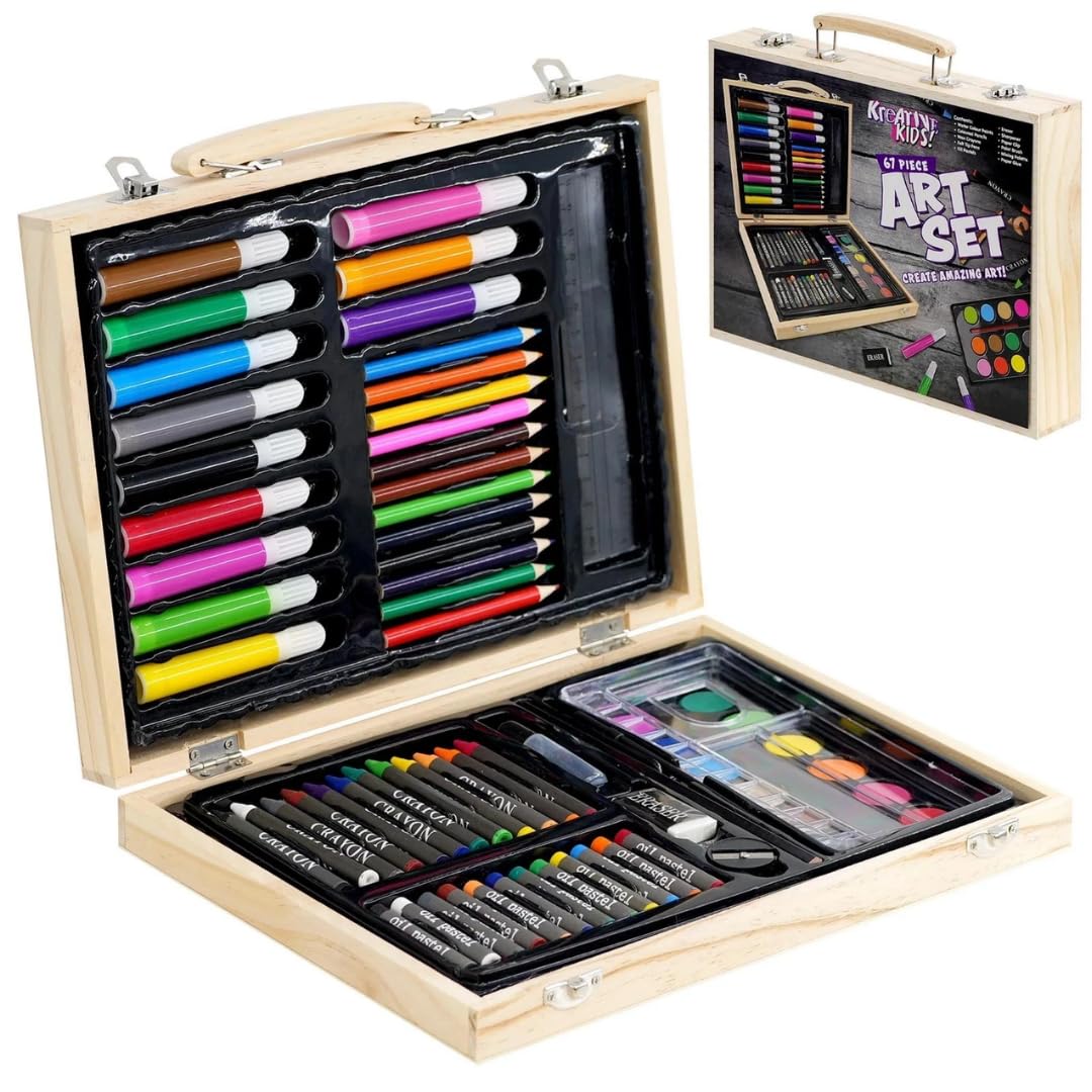 Marco Paul Sand Art Craft Kits for Kids - Glow, Glitter & Space Themes - Creative DIY Educational STEM Activity Sets (67pc Art Set In Wooden Carry Case) — image 1