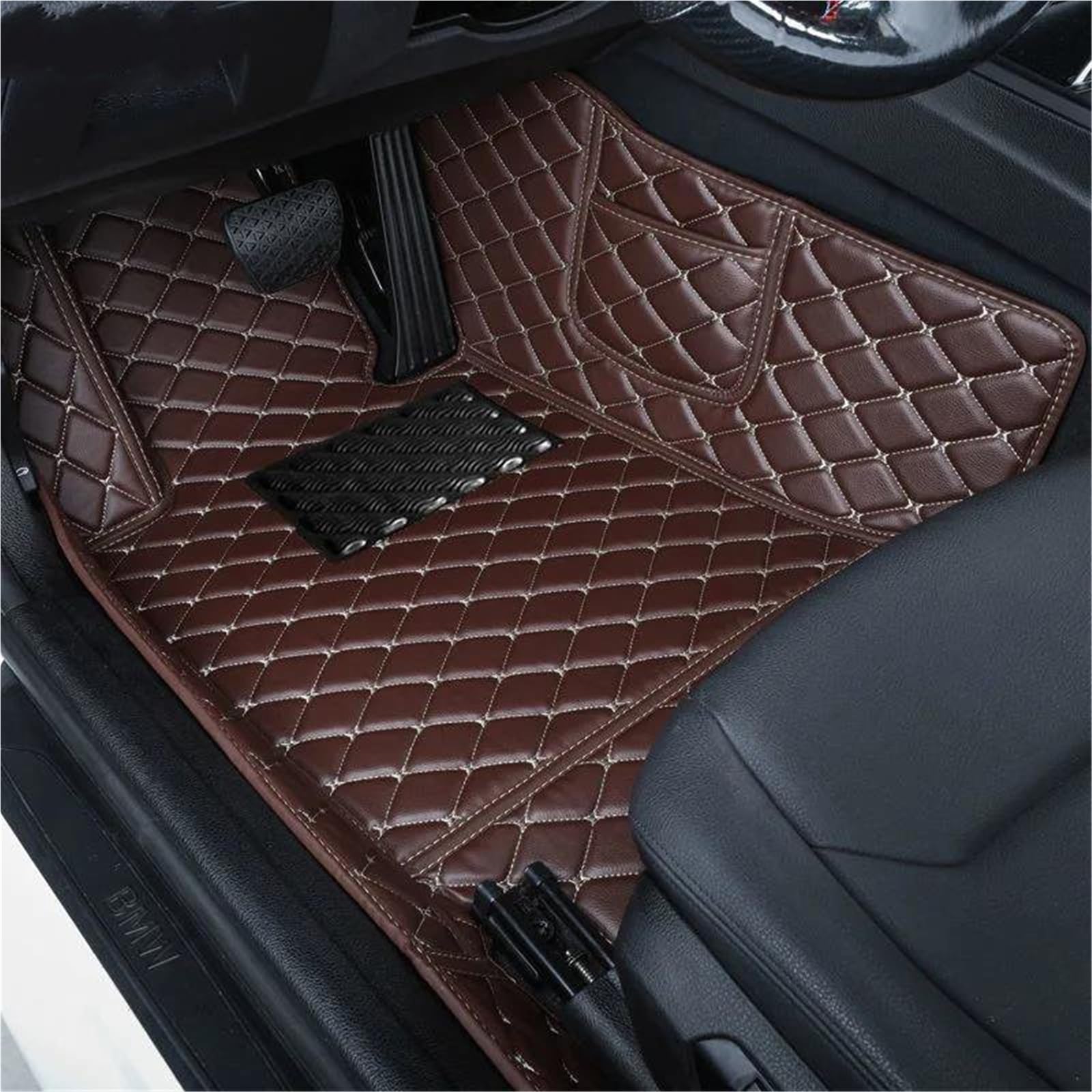 DZSUNLOHJ Car Floor Mats Custom Automotive Car Floor Mats For Nissan For Qashqai J11 2014-2017 Auto Luxury Leather Men Women Car Mats Full Coverage Footwell Mats(L Brown)