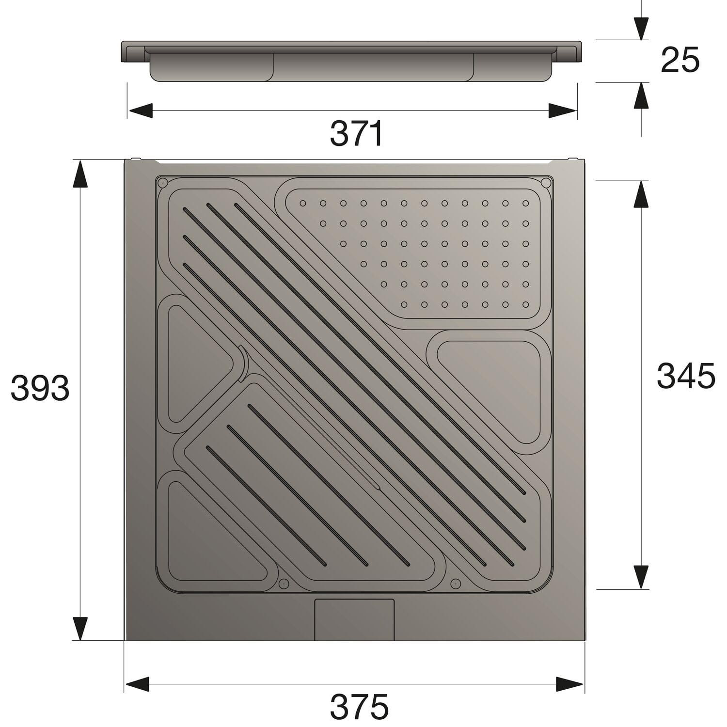 Hettich 9007183 Systema Top 2000-Extracto de Material de Escritura (392 x 25 mm, para contenedor Enrollable (Escritorio), Plata