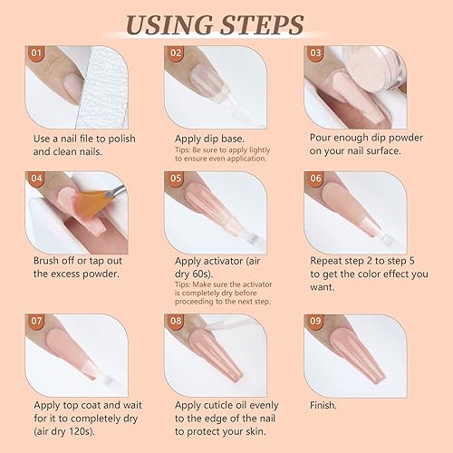 Miniatura 7 de Saviland 31pcs Dip Nails Powder Starter Kit - 20 Nails Colors Dip Powder, 15ml Dip Powder Liquid Set with Recycling Tray for Nail Repair, Nail Salon