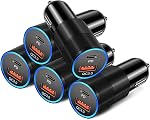 USB C Car Charger 5 Pack, Bangfun 40W Dual Port 12V Car Charger USB C Fast Charge PD 3.0 Cigarette Lighter Adapter Plug for iPhone 16 15 14 13 12 11 Pro Max Pad, Galaxy S25 S24 S23, Pixel 8/7(Black)