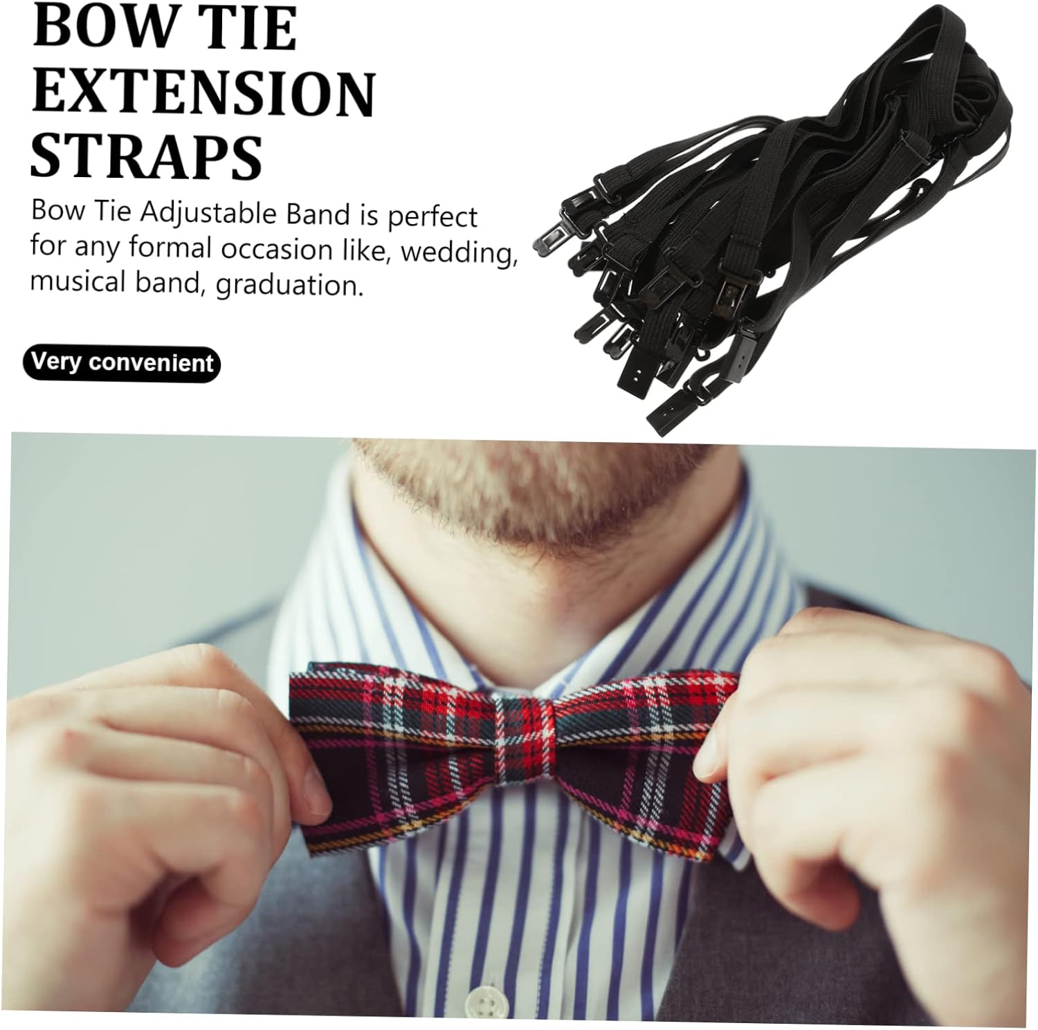 20pcs Easter Bow Tie Elastic Strap Bowknot Adjustable Band for Men Women Party Dressup